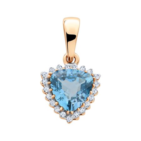 Золотая подвеска с London топазом и бриллиантами