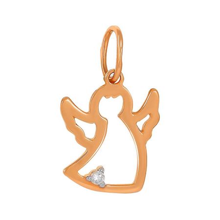 Золотая подвеска Ангел с фианитом