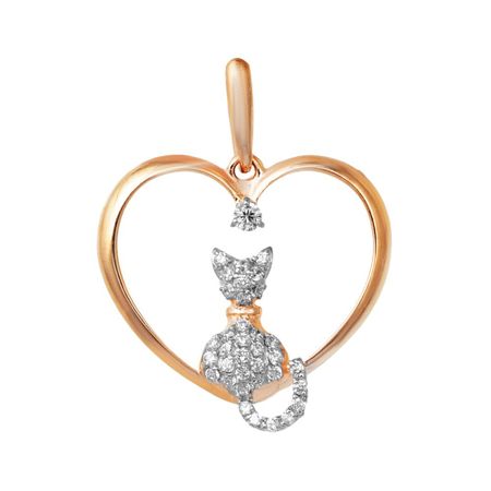 Золотая подвеска Кошка с фианитами нюта яковлева кошка шкодя и ее маленькое королевство