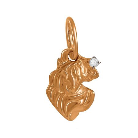 Золотая подвеска с фианитом со знаком зодиака Телец