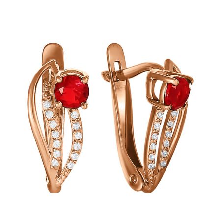 Серьги из серебра с алпанитами и фианитами