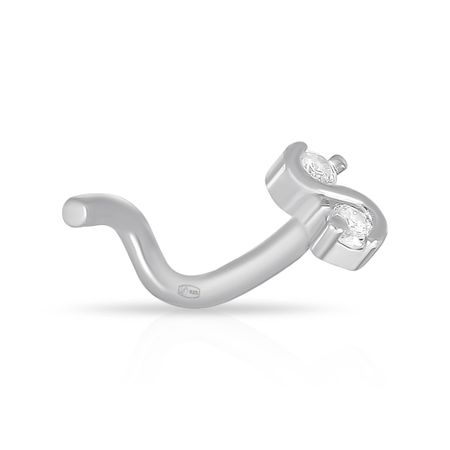 Пирсинг из серебра с фианитами