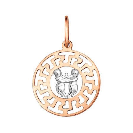 Золотая подвеска со знаком зодиака Близнецы