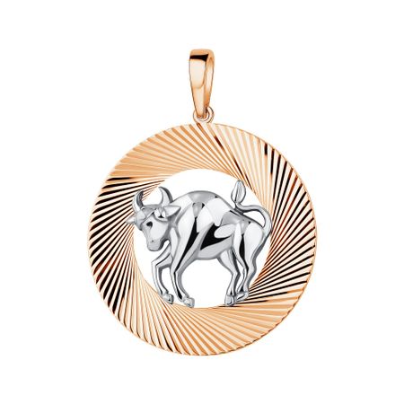 Золотая подвеска со знаком зодиака Телец