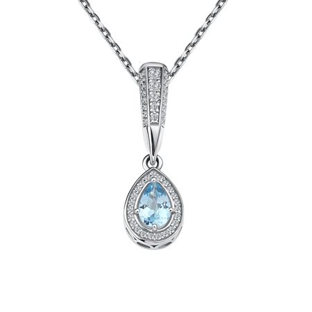 Золотая подвеска с топазом Swiss и бриллиантами