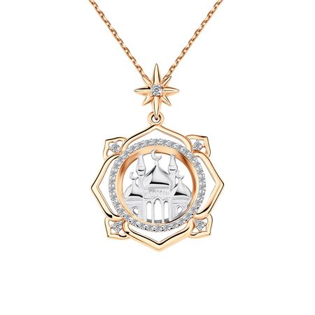 Золотая мусульманская подвеска с фианитами