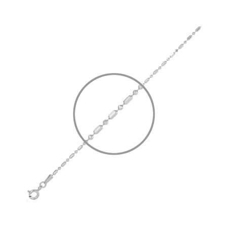 Серебряная цепочка Перлина с родированием