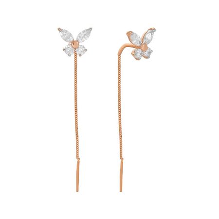 Золотые серьги Бабочка с фианитами мебельные петли naierdi мини бабочка бронзовые золотые серебряные 30 шт