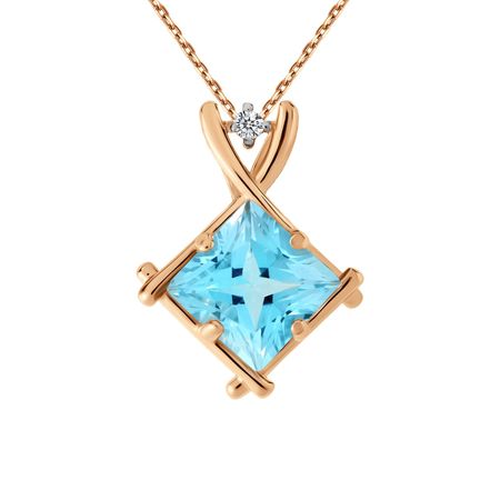 Золотая подвеска с топазом и бриллиантом