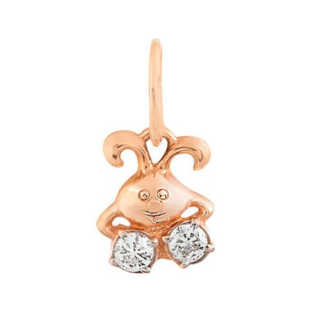 Золотая детская подвеска Заяц с фианитами роман георгиевич заяц валерий эдуардович бутвиловский владимир витольдович давыдов биология для абитуриентов