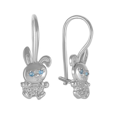 Серьги детские TALANT Заяц из серебра с фианитами роман георгиевич заяц валерий эдуардович бутвиловский владимир витольдович давыдов биология для абитуриентов