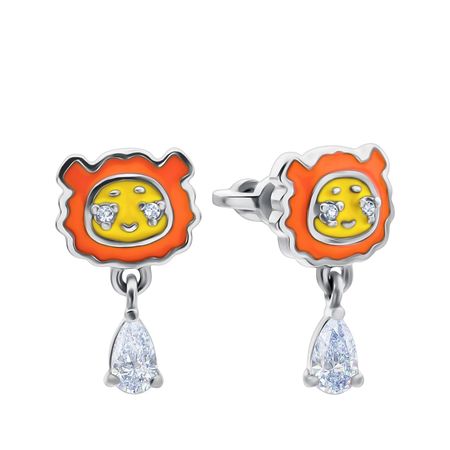 Серебряные серьги Левушка с эмалью и фианитами с родированием подарок новогодний сладкий славянка левушка детям путешествие в сказку 274 г