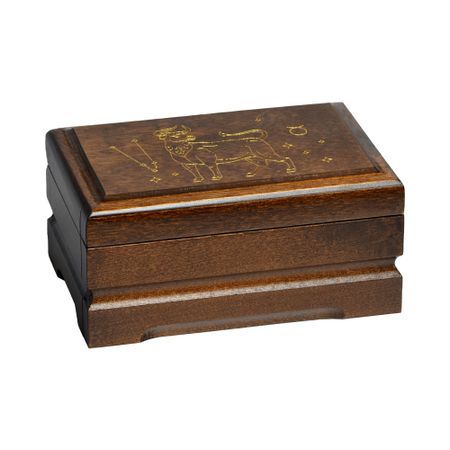 Деревянная шкатулка для ювелирных украшений, знак зодиака Телец
