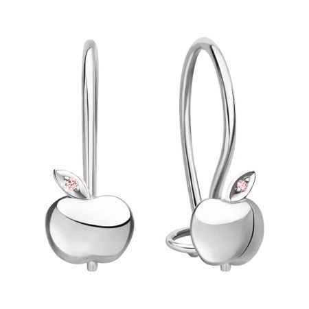 Серьги детские TALANT  Яблоко из серебра с фианитами