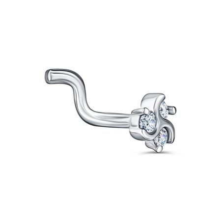 Серебряный пирсинг с фианитами елена синичкина пирсинг