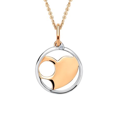 Золотая подвеска Сердце с фианитом