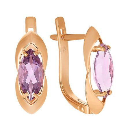 Серьги из золота с аметистами