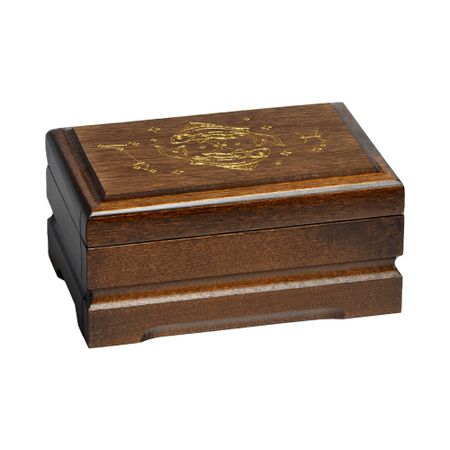 Деревянная шкатулка для ювелирных украшений, знак зодиака Рыбы