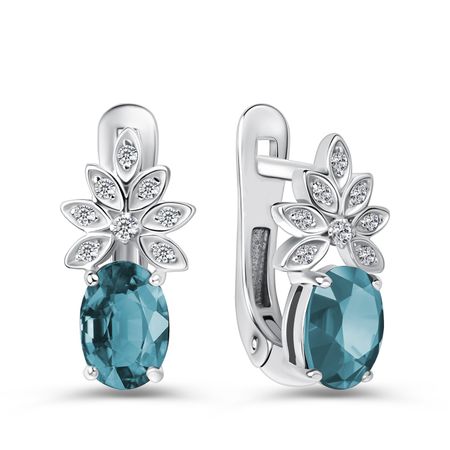 Серебряные серьги с алпанитами и фианитами