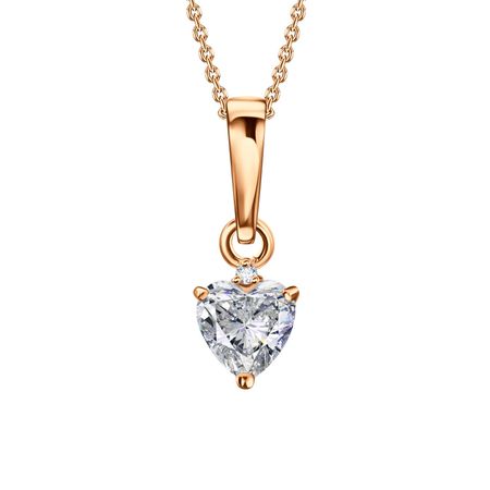 Золотая подвеска с кристаллом и бриллиантом