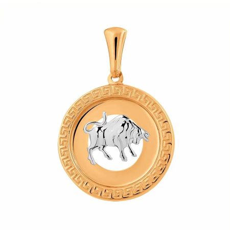 Золотая подвеска со знаком зодиака Телец