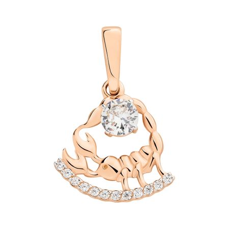 Золотая подвеска с фианитами со знаком зодиака Скорпион