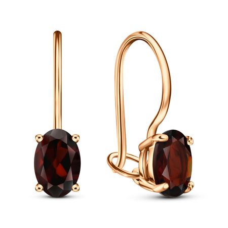 Золотые серьги с гранатом