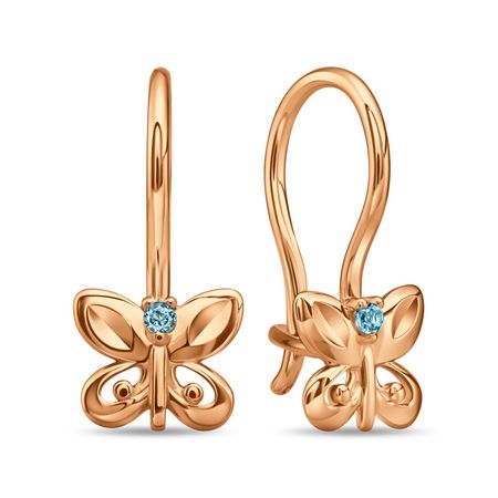 Золотые детские серьги Бабочка с фианитами мебельные петли naierdi мини бабочка бронзовые золотые серебряные 30 шт