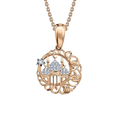 Золотая мусульманская подвеска с фианитами