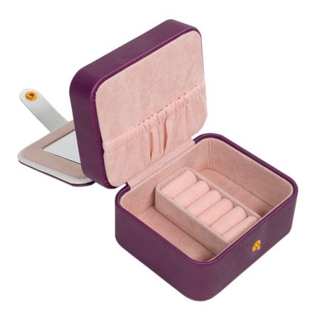 Шкатулка для ювелирных украшений из искусственной кожи, 10.8х9х6.6 см портативный органайзер для украшений из искусственной