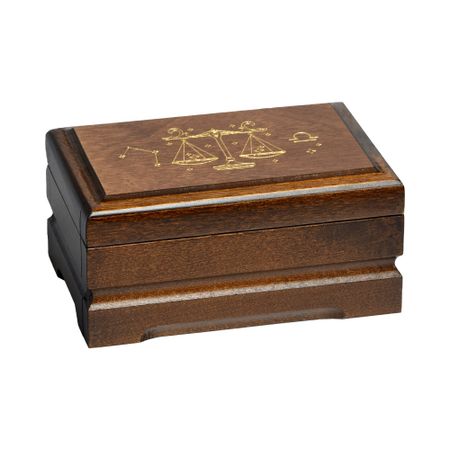 Деревянная шкатулка для ювелирных украшений, знак зодиака Весы
