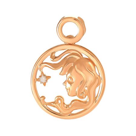 Золотая подвеска с фианитами со знаком зодиака Дева