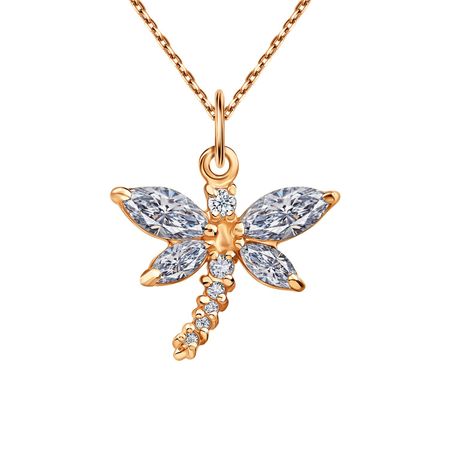 Серебряная подвеска Стрекоза с фианитами и позолотой татьяна булатова стрекоза ты моя бестолковая