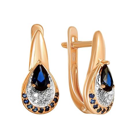 Серьги из золота с сапфирами и бриллиантами
