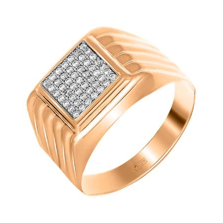 Кольцо-печатка TALANT из золота с фианитами