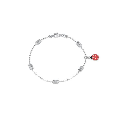 Серебряный браслет Божья коровка с эмалью и родированием анатолий федорович дроздов божья коровка попаданец в 60 е