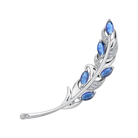 Серебряная брошь с сапфирами и фианитами для вышивания бисером klart брошь клубника