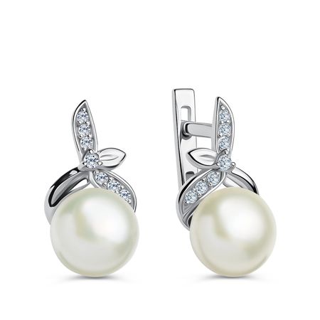 Серебряные серьги с жемчугом и фианитами серебряные кольца для салфеток с жемчугом из 12 штук