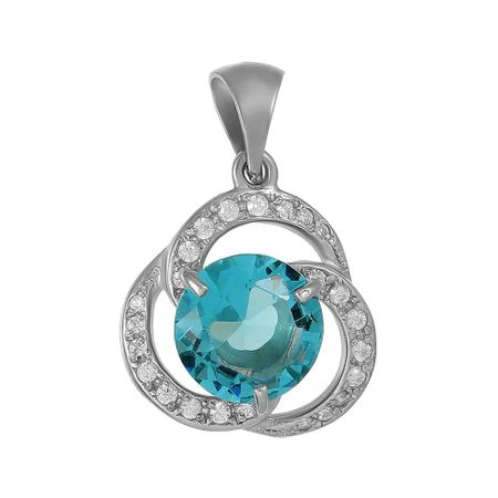 Подвеска из серебра с топазом и фианитами