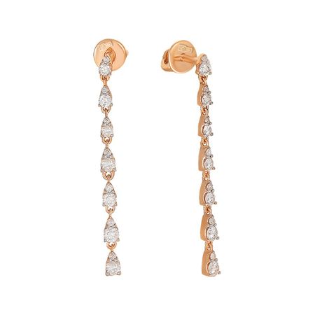 Серьги-пусеты из золота с бриллиантами