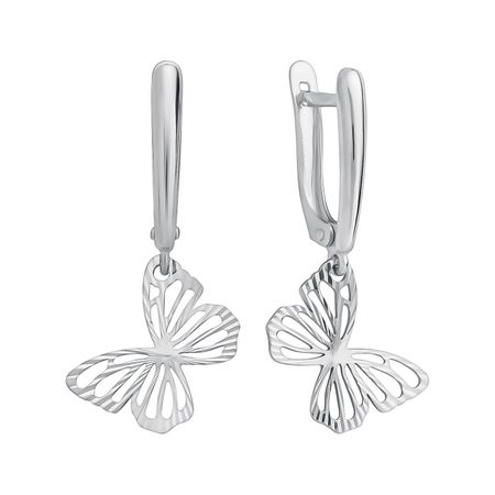 Серебряные серьги Бабочка с родированием мебельные петли naierdi мини бабочка бронзовые золотые серебряные 30 шт