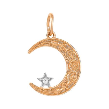 Золотая мусульманская подвеска с фианитами