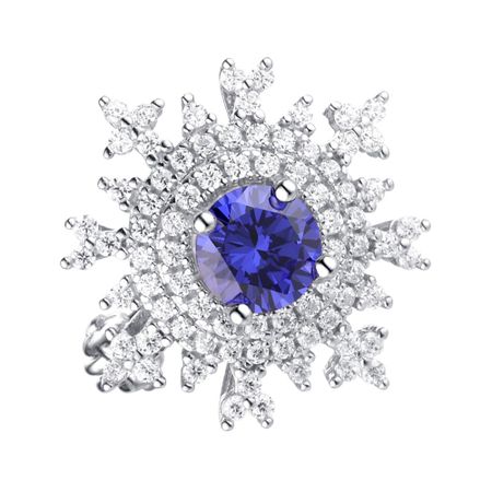 Серебряная брошь с фианитами и родированием для вышивания бисером klart брошь клубника