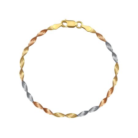 Серебряный браслет Флекс с позолотой