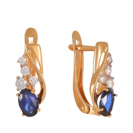 Серьги из золота с сапфирами и бриллиантами