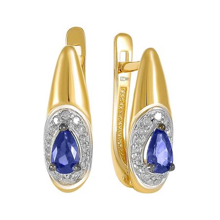 Серьги из золота с сапфирами и бриллиантами