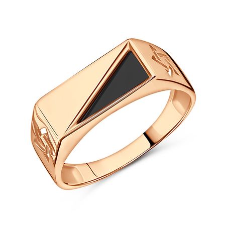 Золотая печатка с фианитом