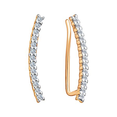 Золотые серьги с фианитами