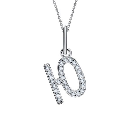 Серебряная подвеска буква Ю с фианитами и родированием
