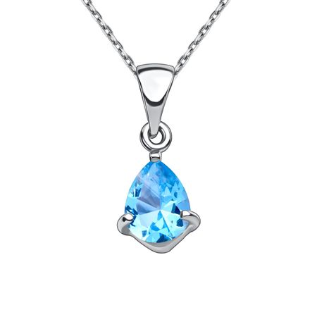 Серебряная подвеска с ювелирным кристаллом и родированием